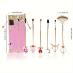 8pcs Sakura Makeup Brush Set with Pink Bag Ideal Gift for Moon Fans