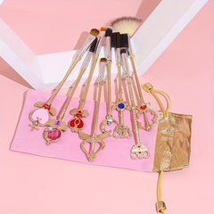 8pcs Sakura Makeup Brush Set with Pink Bag Ideal Gift for Moon Fans