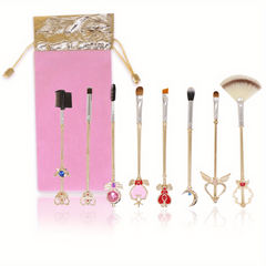 8pcs Sakura Makeup Brush Set with Pink Bag Ideal Gift for Moon Fans