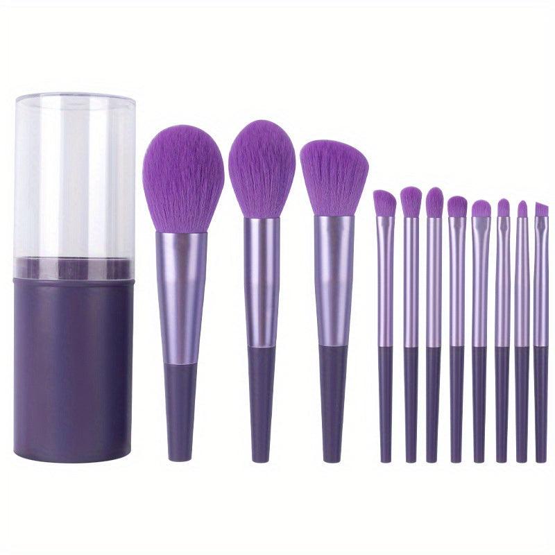 11pcs Makeup Brush Set with Travel Case for Concealer Blush Powder