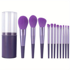 11pcs Makeup Brush Set with Travel Case for Concealer Blush Powder
