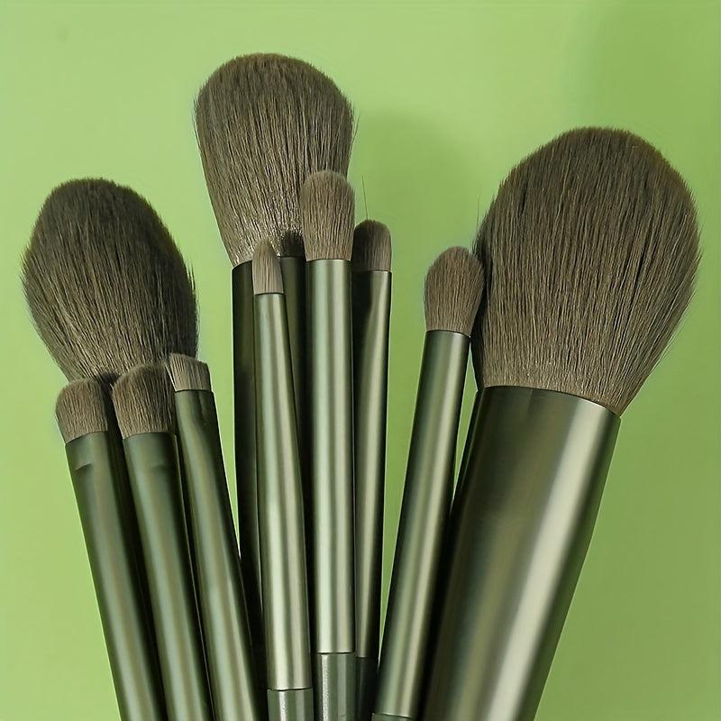 11pcs Makeup Brush Set with Travel Case for Concealer Blush Powder