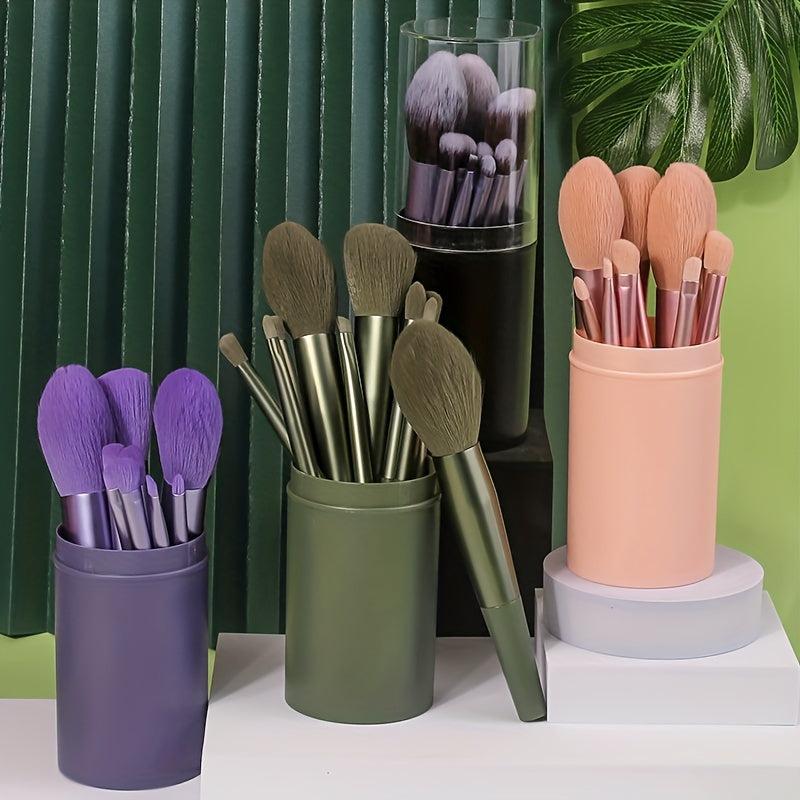 11pcs Makeup Brush Set with Travel Case for Concealer Blush Powder