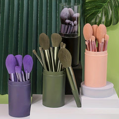 11pcs Makeup Brush Set with Travel Case for Concealer Blush Powder