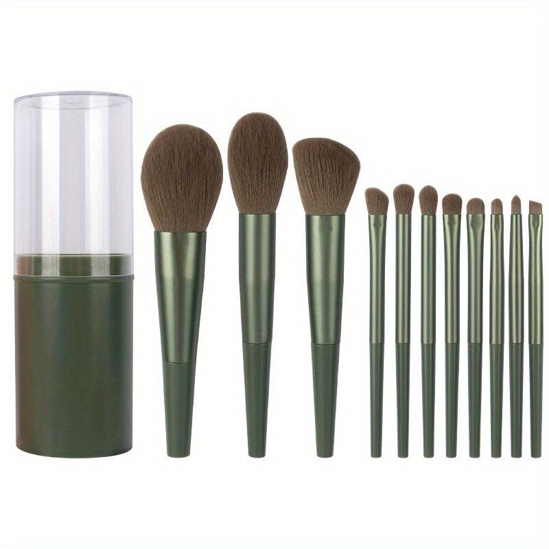 11pcs Makeup Brush Set with Travel Case for Concealer Blush Powder