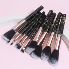 10PCS Marble Makeup Brush Set Foundation Eye Shadows Blush Highlight