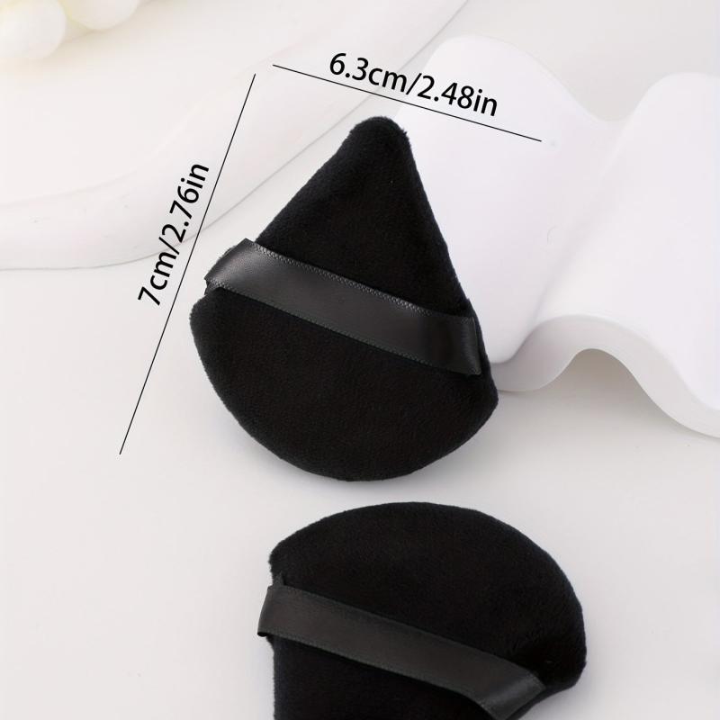 50pcs Triangle Velvet Makeup Puffs with Container