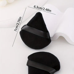 50pcs Triangle Velvet Makeup Puffs with Container