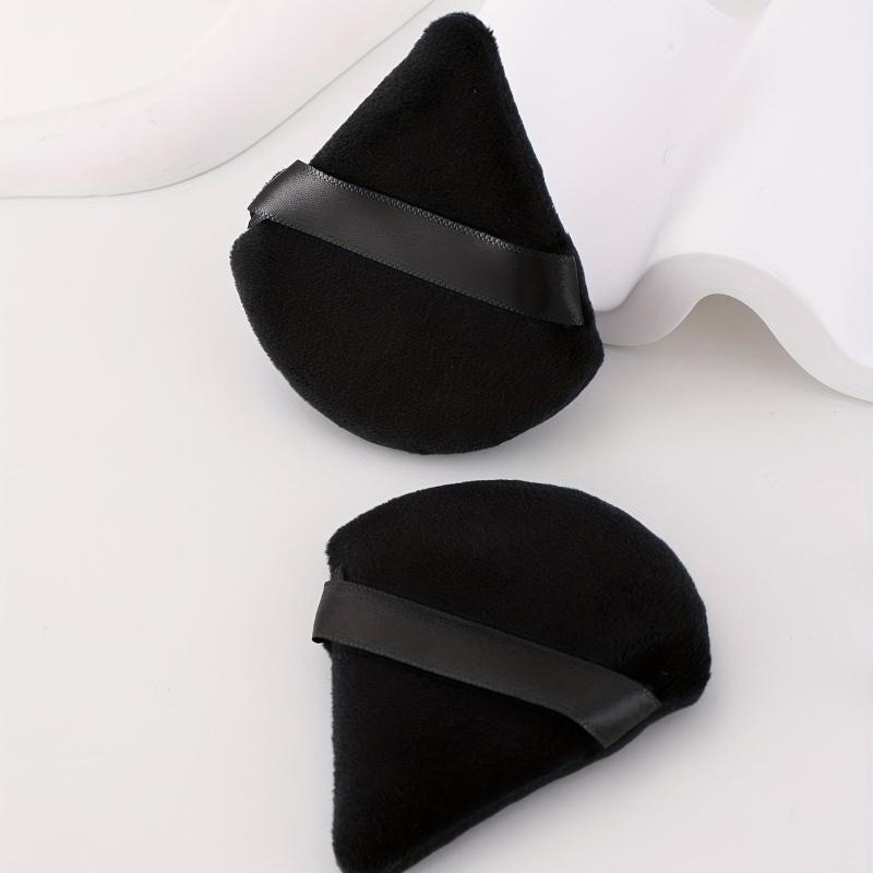 50pcs Triangle Velvet Makeup Puffs with Container