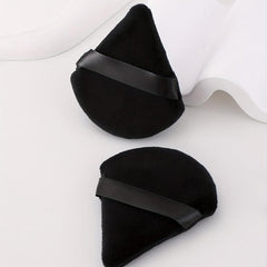50pcs Triangle Velvet Makeup Puffs with Container