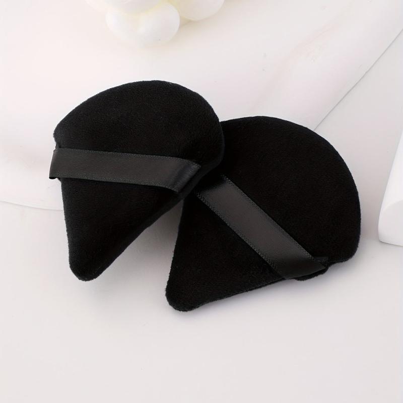 50pcs Triangle Velvet Makeup Puffs with Container