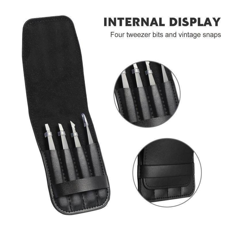 4pcs Professional Eyebrow Tweezers Kit Precision Tweezers Set For Hair Removal