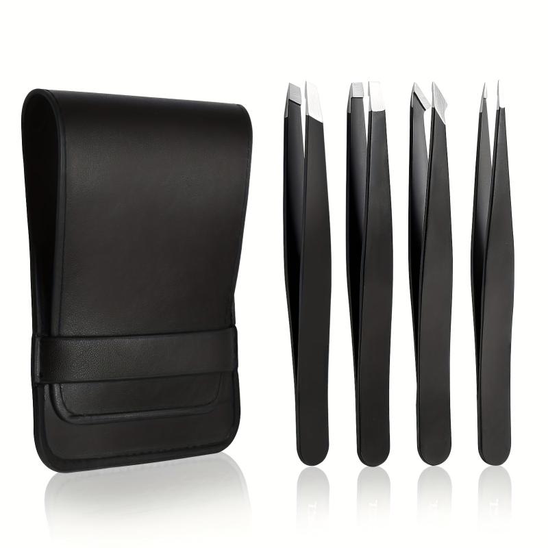 4pcs Professional Eyebrow Tweezers Kit Precision Tweezers Set For Hair Removal