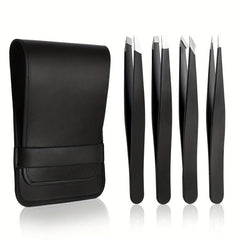 4pcs Professional Eyebrow Tweezers Kit Precision Tweezers Set For Hair Removal