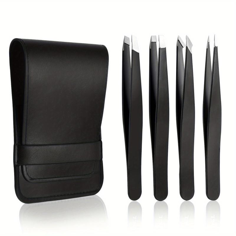 4pcs Professional Eyebrow Tweezers Kit Precision Tweezers Set For Hair Removal