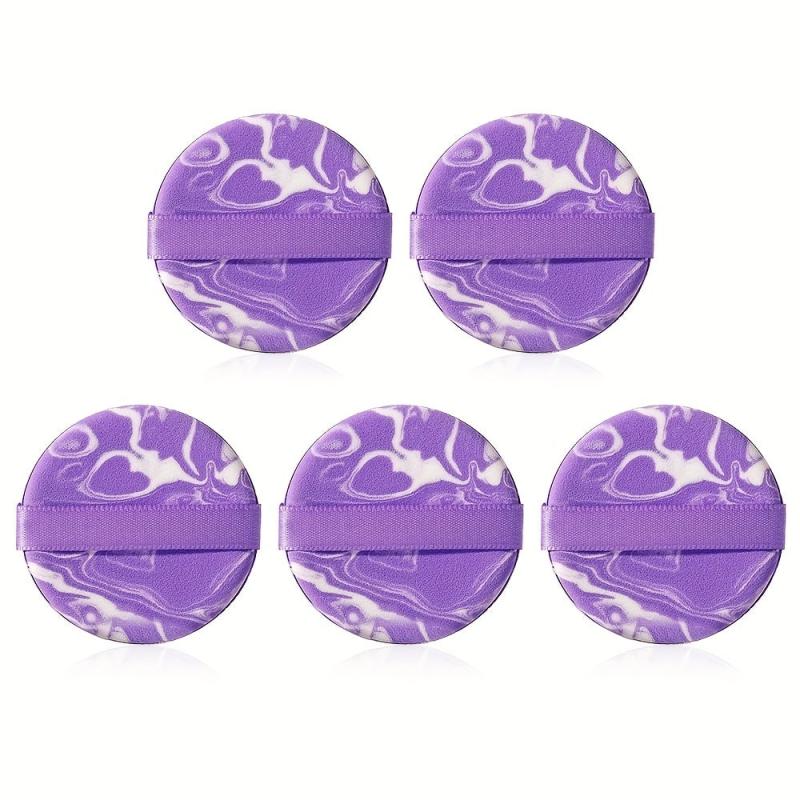 5pcs Air Cushion Powder Puffs Round Makeup Sponges Wet/Dry Dual Use Puffs