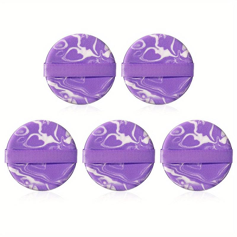 5pcs Air Cushion Powder Puffs Round Makeup Sponges Wet/Dry Dual Use Puffs