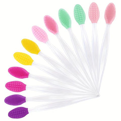 12 PCS Lip Scrub Brush Double Sided Silicone Exfoliating Lip Brush
