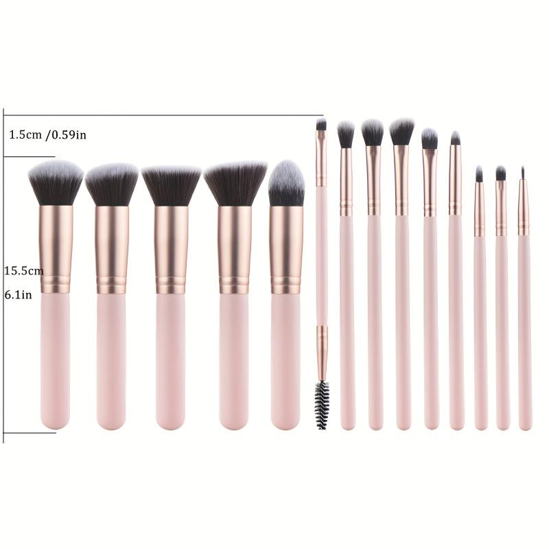 14pcs Makeup Brush Set Wooden Handles Sponge Bag Essential Beauty Tool