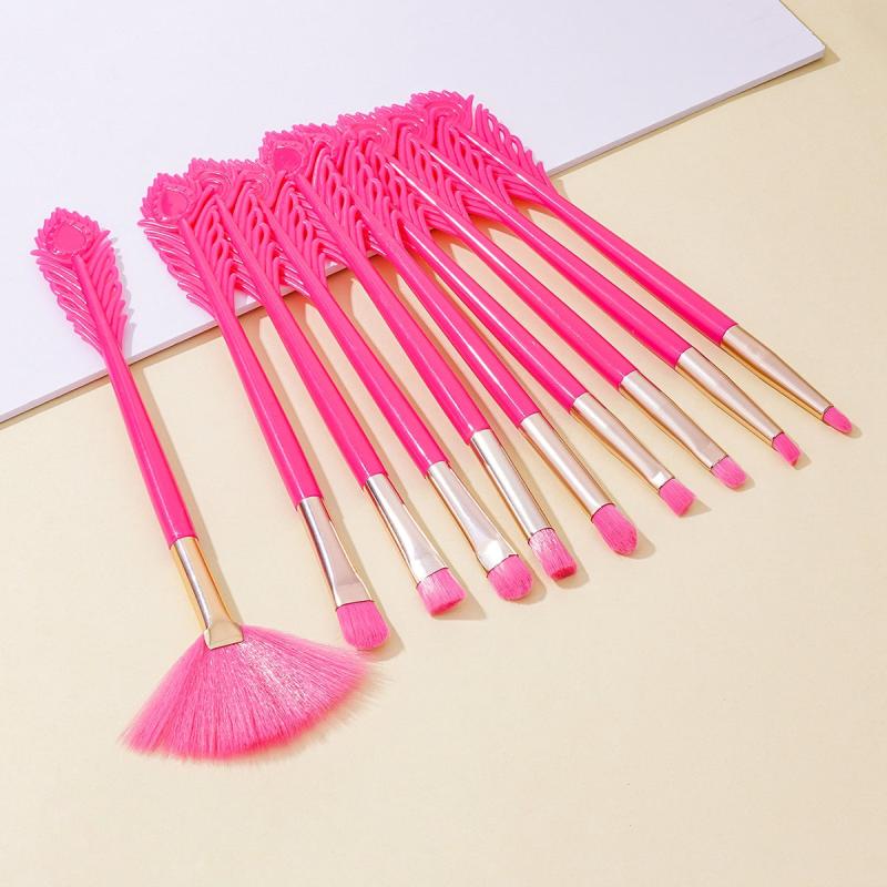 10-Piece Makeup Brush Set With Special Tail Handle Soft Eyeshadow Brush Gift