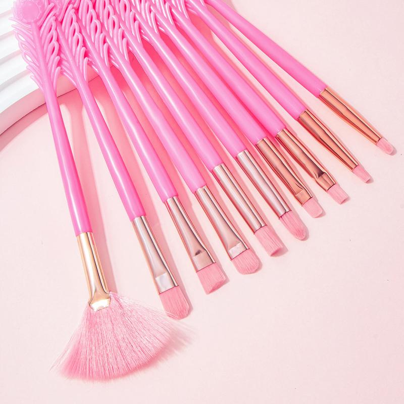 10-Piece Makeup Brush Set With Special Tail Handle Soft Eyeshadow Brush Gift