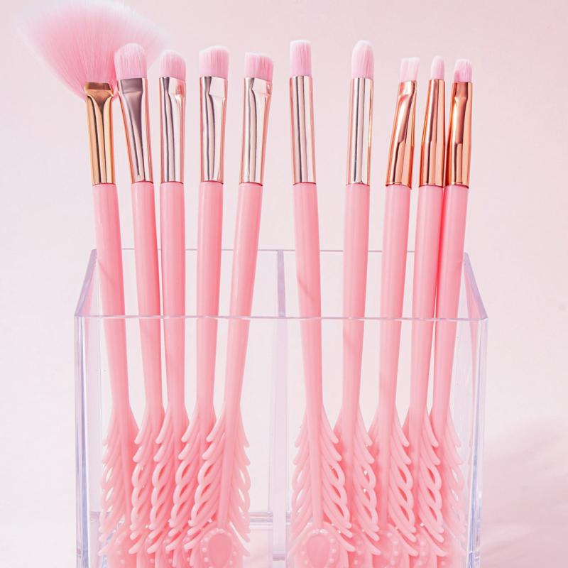 10-Piece Makeup Brush Set With Special Tail Handle Soft Eyeshadow Brush Gift