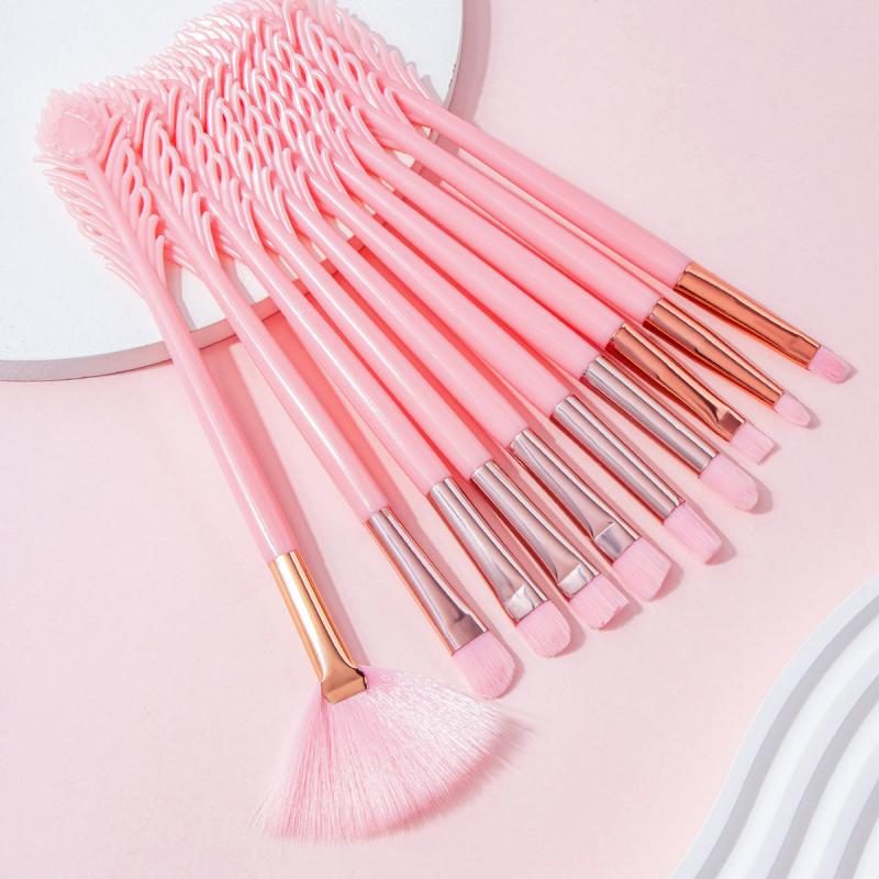 10-Piece Makeup Brush Set With Special Tail Handle Soft Eyeshadow Brush Gift