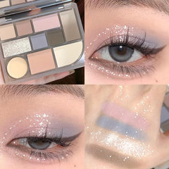 Brightening Eyeshadow Palette High Gloss Powder Blush Contouring Makeup Palette