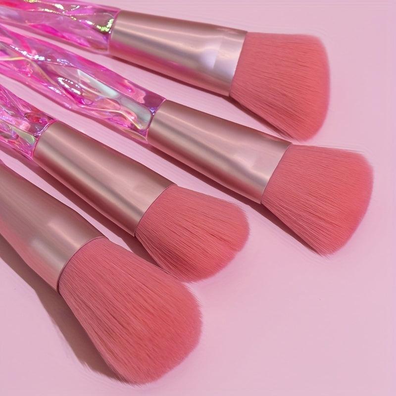 10 Pcs Glitter Crystal Makeup Brush Set Beauty Cosmetics Eyeshadow Foundation