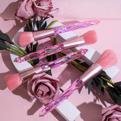 10 Pcs Glitter Crystal Makeup Brush Set Beauty Cosmetics Eyeshadow Foundation