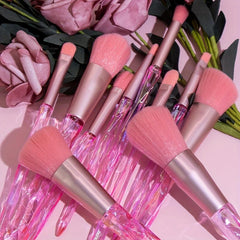 10 Pcs Glitter Crystal Makeup Brush Set Beauty Cosmetics Eyeshadow Foundation