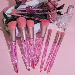 10 Pcs Glitter Crystal Makeup Brush Set Beauty Cosmetics Eyeshadow Foundation
