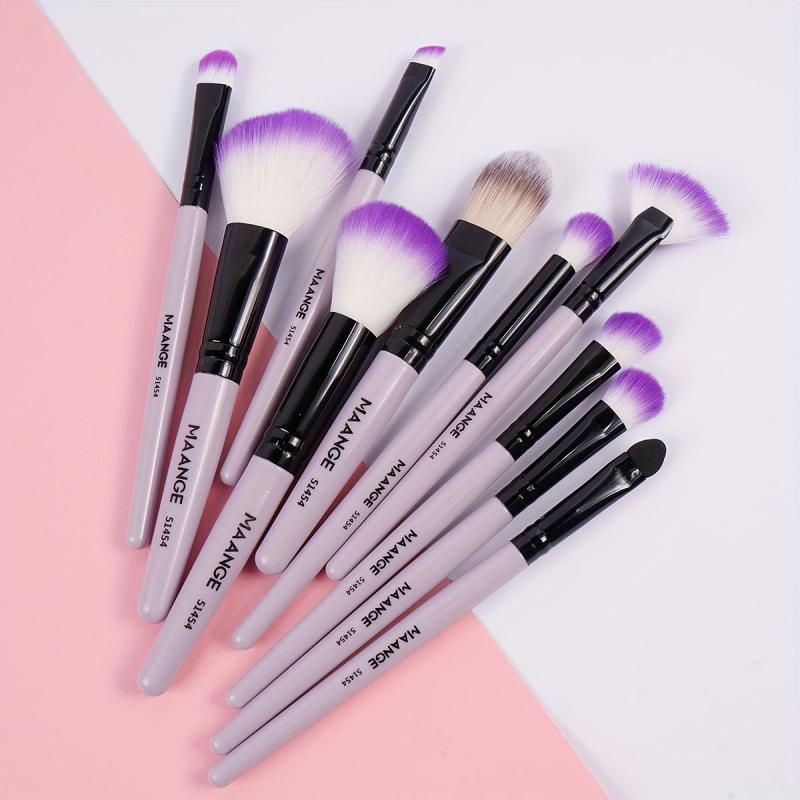 10pcs Pro Makeup Brush Set for Powder, Eye Shadow, Foundation, Blush