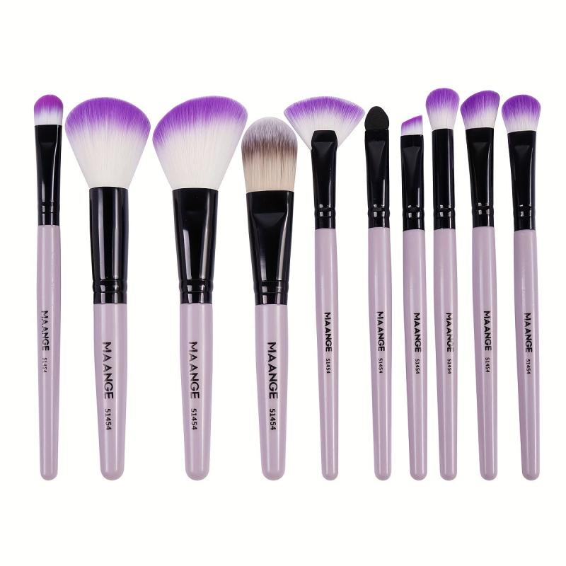 10pcs Pro Makeup Brush Set for Powder, Eye Shadow, Foundation, Blush