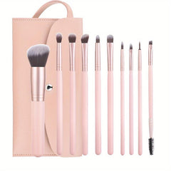 15pcs Pink Makeup Brush Set With Magnetic Storage Box