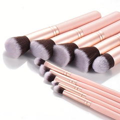 15pcs Pink Makeup Brush Set With Magnetic Storage Box