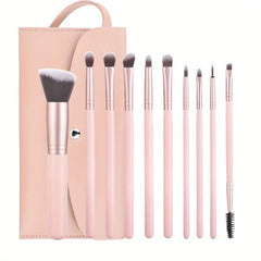 15pcs Pink Makeup Brush Set With Magnetic Storage Box