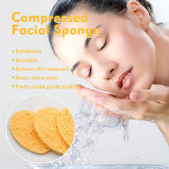 Heart Shape Compressed Facial Sponges - Natural Cleansing Pads - Reusable
