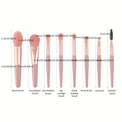 8 Pcs Makeup Brushes Pink Travel Beauty Tool
