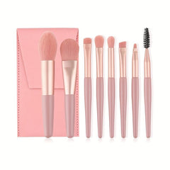 8 Pcs Makeup Brushes Pink Travel Beauty Tool