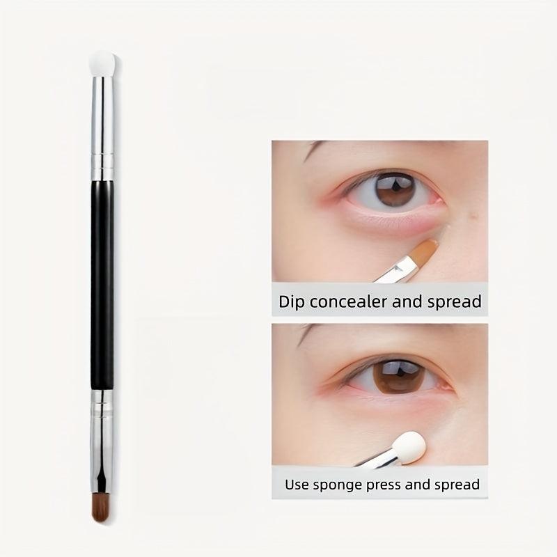 1pc Double ended Concealer Brush Small Concealer Brush Under Eye Sponge