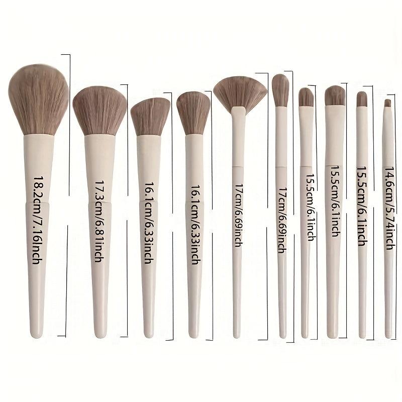 14Pcs Fluffy Makeup Brushes Set with Cleaner Pad & Beauty Sponge