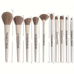 14Pcs Fluffy Makeup Brushes Set with Cleaner Pad & Beauty Sponge