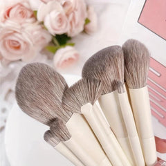 14Pcs Fluffy Makeup Brushes Set with Cleaner Pad & Beauty Sponge