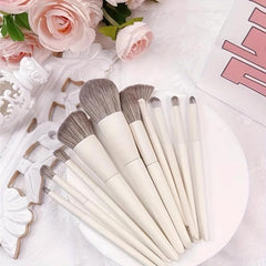 14Pcs Fluffy Makeup Brushes Set with Cleaner Pad & Beauty Sponge