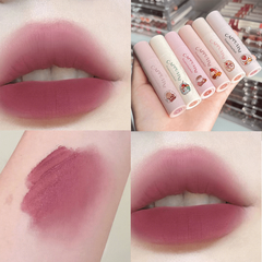 Velvet Matte Peach Lipstick Soft Texture Full Coverage Long Lasting