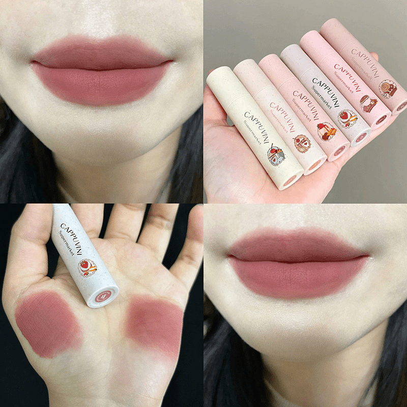 Velvet Matte Peach Lipstick Soft Texture Full Coverage Long Lasting