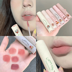 Velvet Matte Peach Lipstick Soft Texture Full Coverage Long Lasting