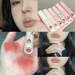 Velvet Matte Peach Lipstick Soft Texture Full Coverage Long Lasting