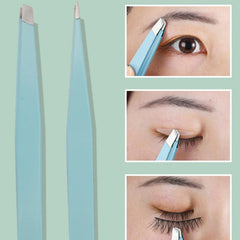 6pcs Eyebrow Grooming Set Tweezers Scissors Brush Case